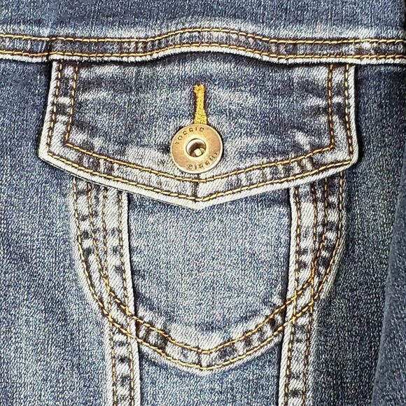 Torrid Denim Jacket Womens 3 3X Trucker Stretch Button Front Casual Blue - Picture 8 of 11